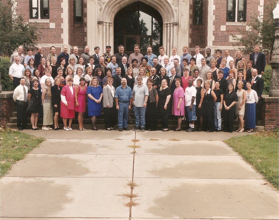 Group Photo:
Row1: Oscar Lambdin, Julie Rinne Wuellner, Audrey Weinberg Fisher, Janet Witter Hill, Cheryl Haines Devore, Susan Sanford Estergard, Cheryl Pezoldt, Eleanor Williams Blackmon, Randy Denniston, Curtis Cote, Cathy Murrah Carstens, Joni Dye Corn